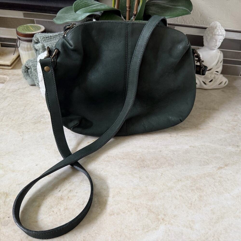 Nordstrom Dark Green Leather Shoulder Bag